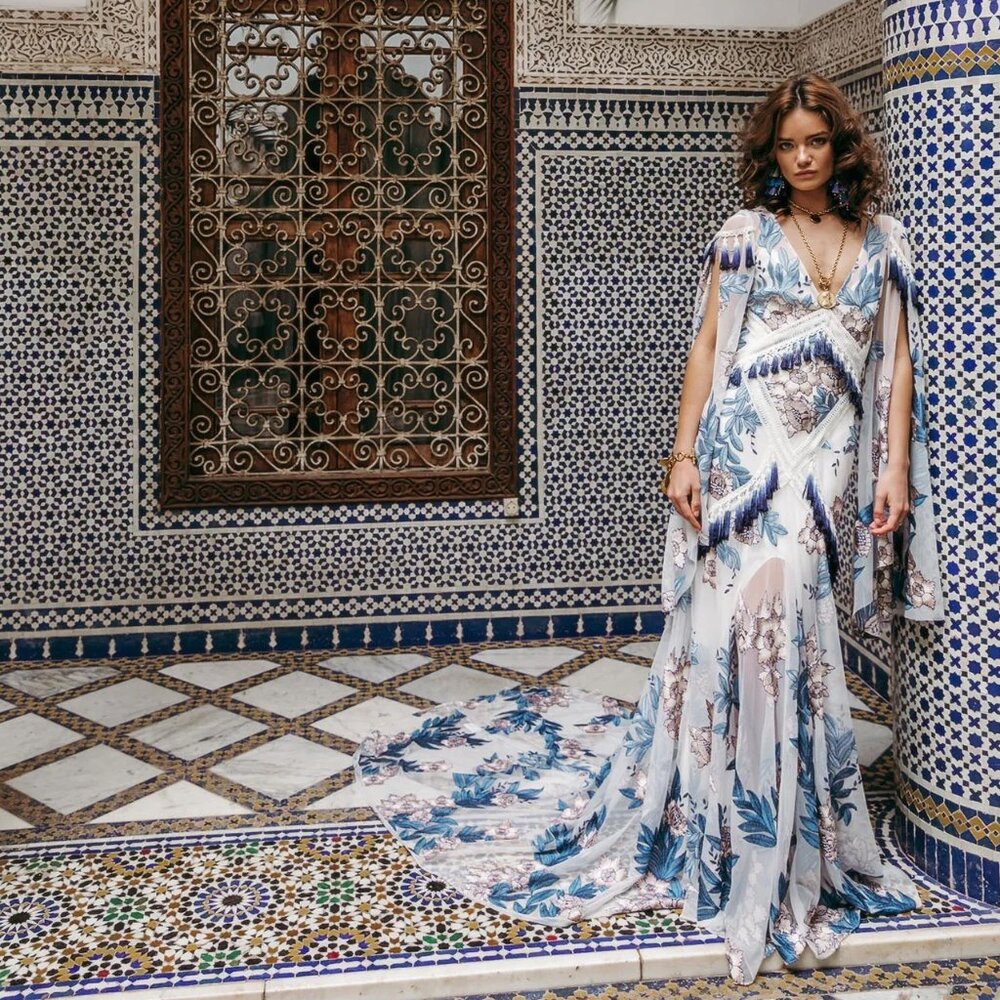 RUE DE SEINE Aegean Indigo Wedding Dress Gown